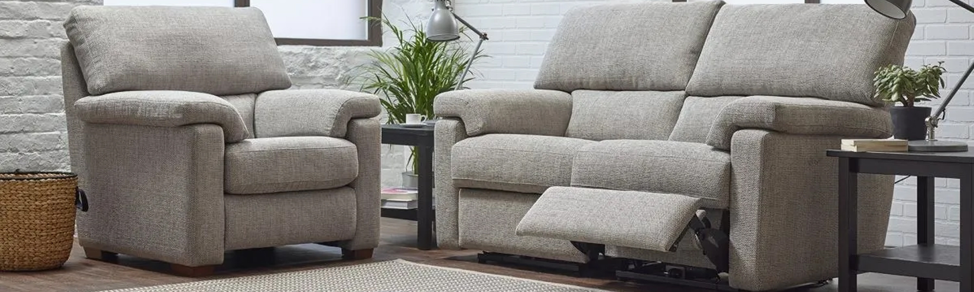 3 Seater Fabric Power Recliners