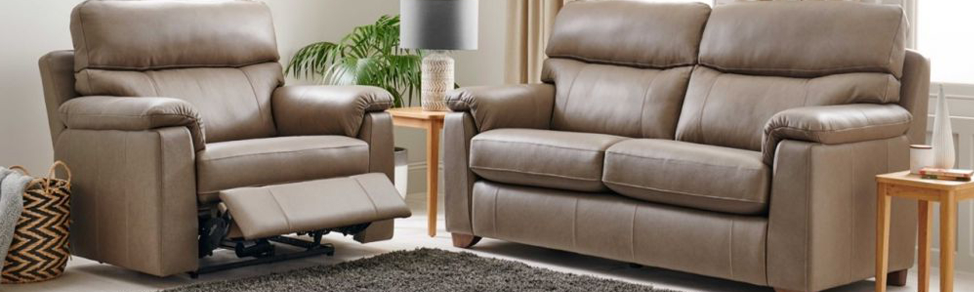 Leather 3 Seater Manual Recliners
