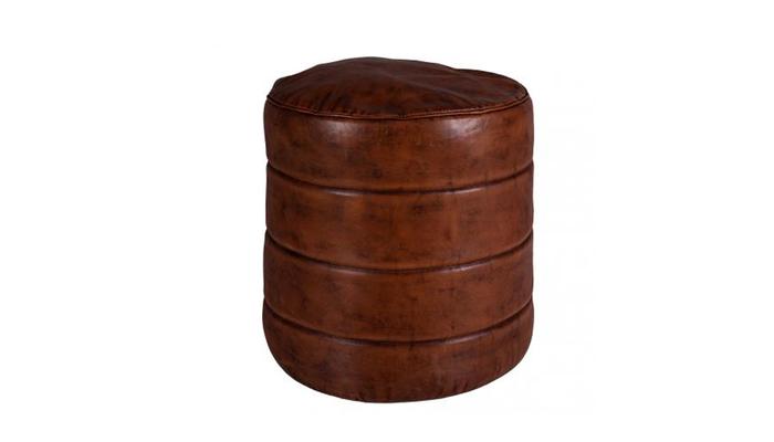 Leather Pouffe Stool