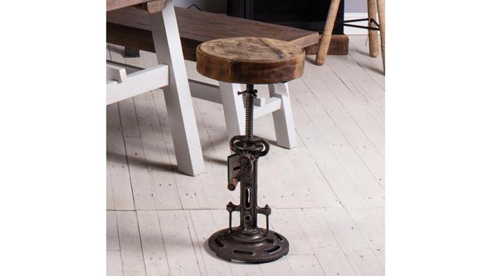 Padded Leather Adjustable Stool