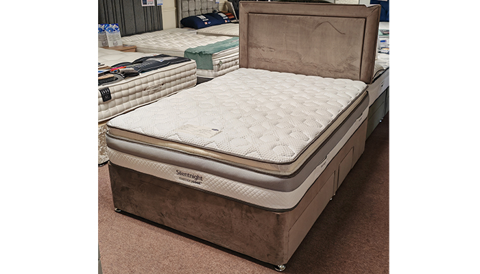 4 Drawer Divan Set With Merlin Headboard In Velvet Green
