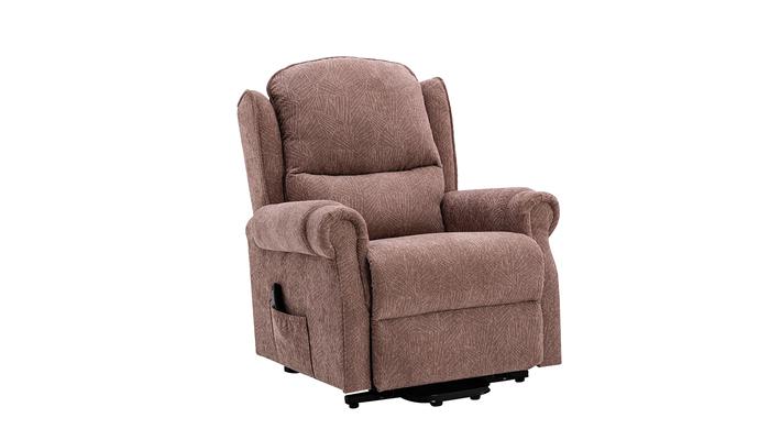 Dual Motor Riser Chair - Brushstroke Mink Fabric